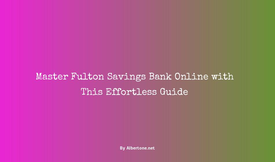 fulton savings bank online