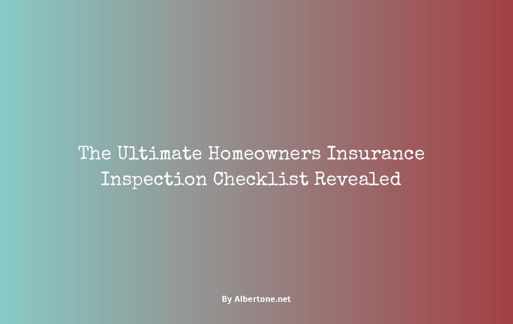 homeowners insurance inspection checklist