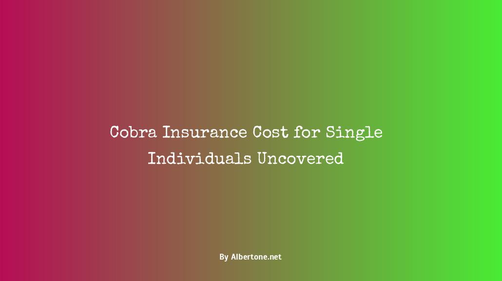 how much is cobra insurance for a single person