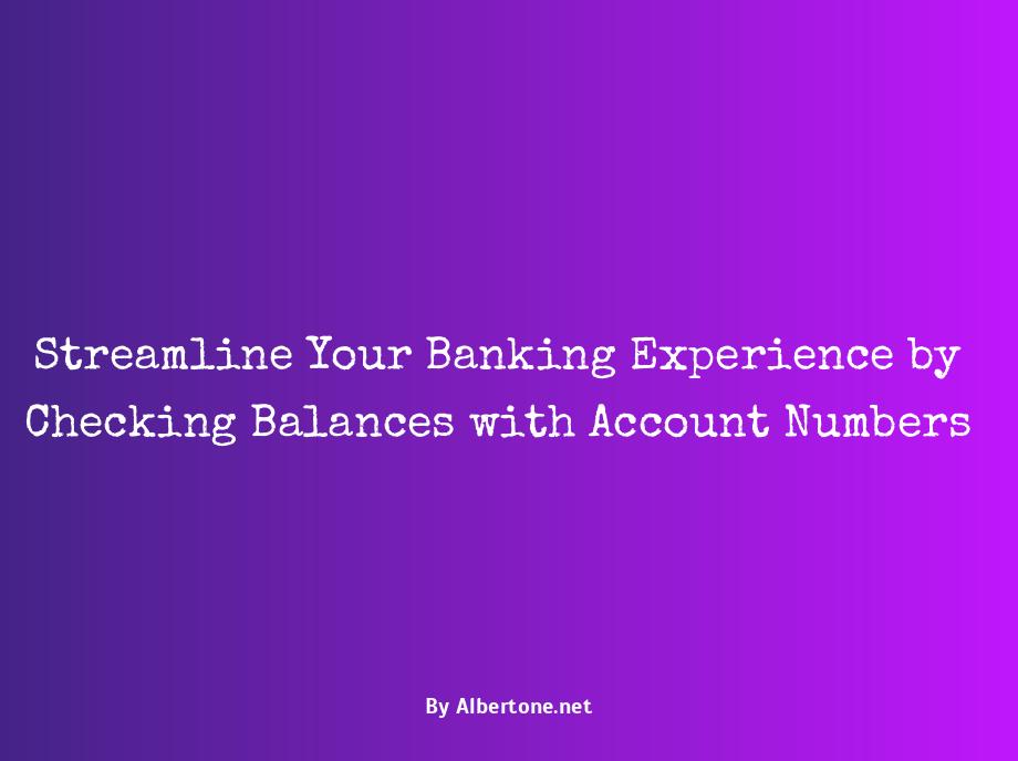 how to check bank balance with account number