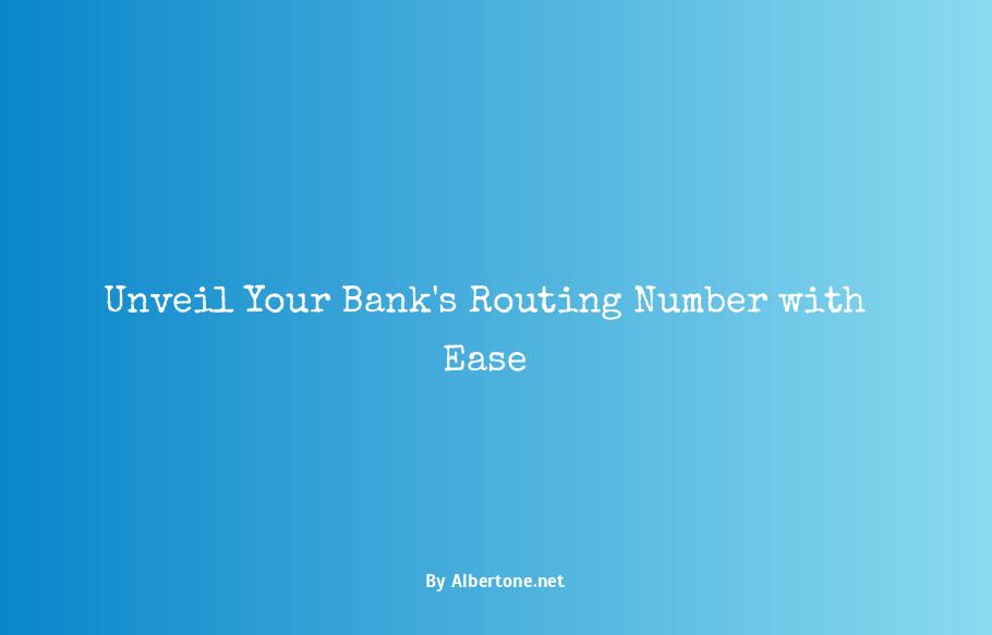 how to find bank's routing number