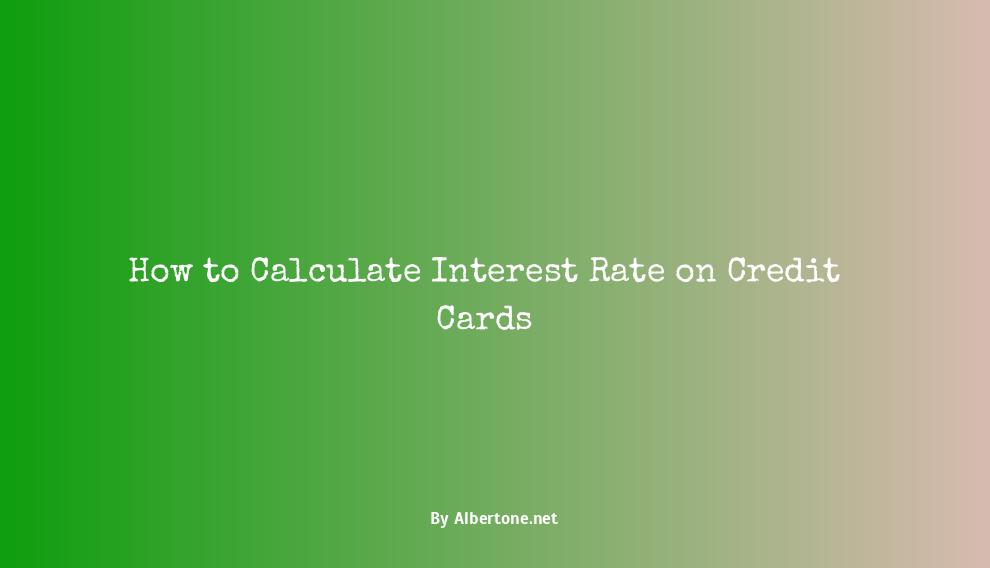 how to find interest rate on credit card