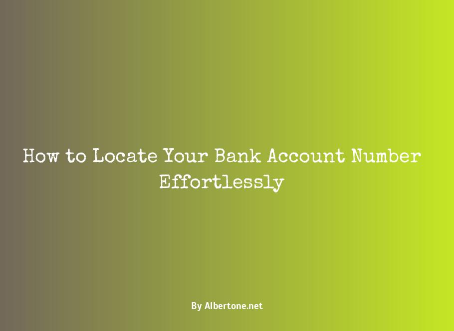 how to find my bank account number