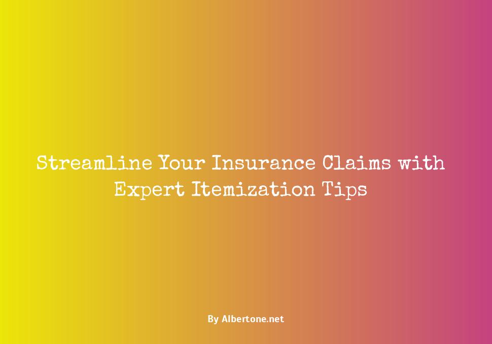 how to itemize for insurance claim