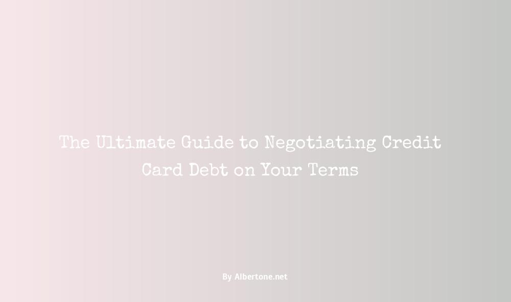 how to negotiate credit card debt settlement yourself