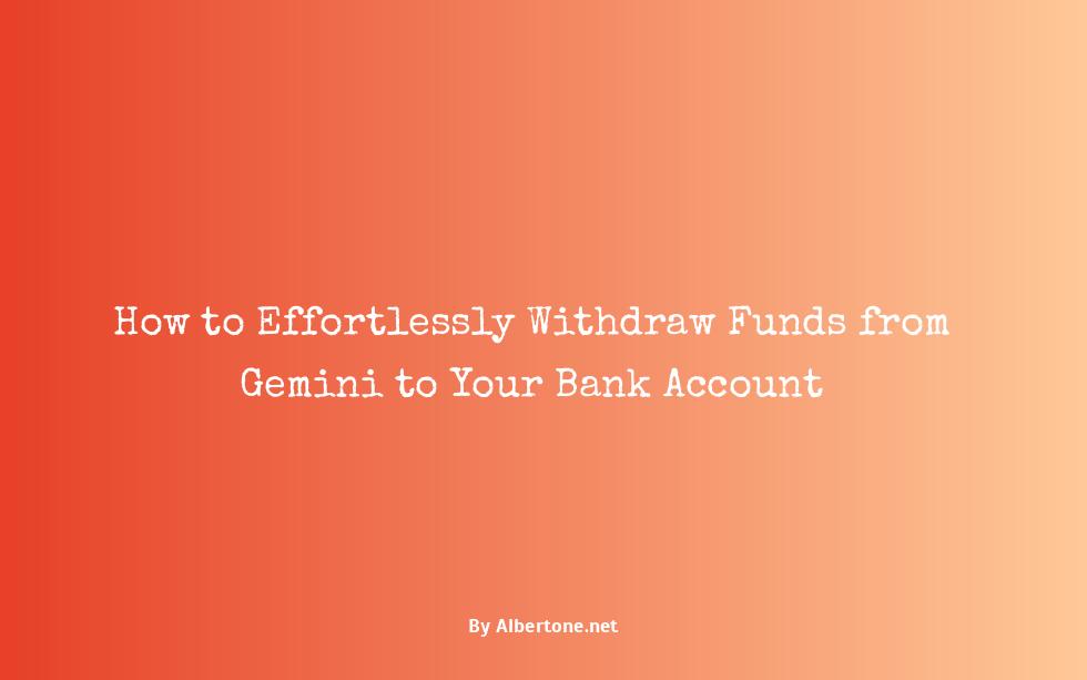 how to withdraw from gemini to bank account