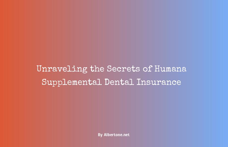 humana supplemental dental insurance