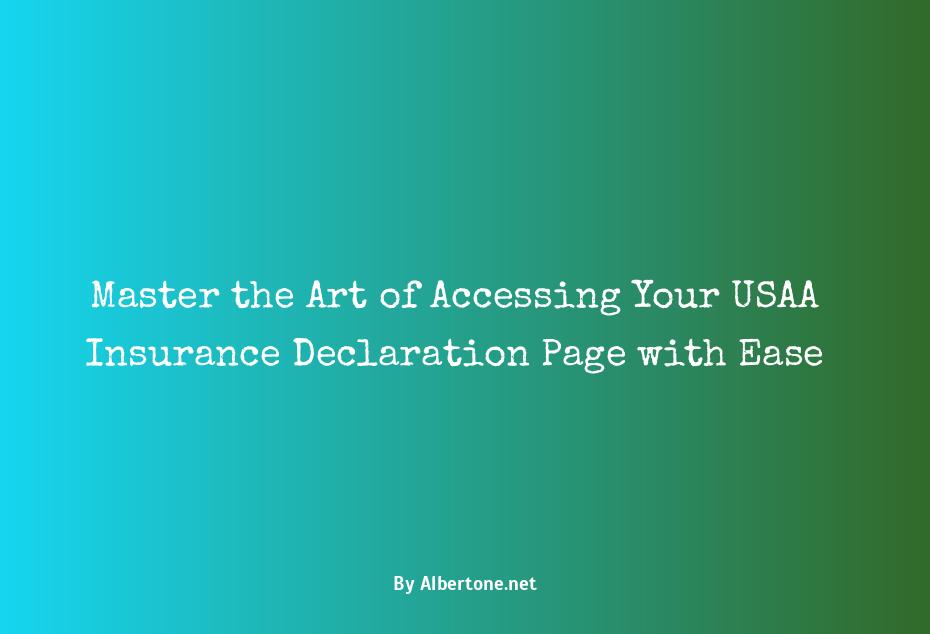 insurance declaration page usaa