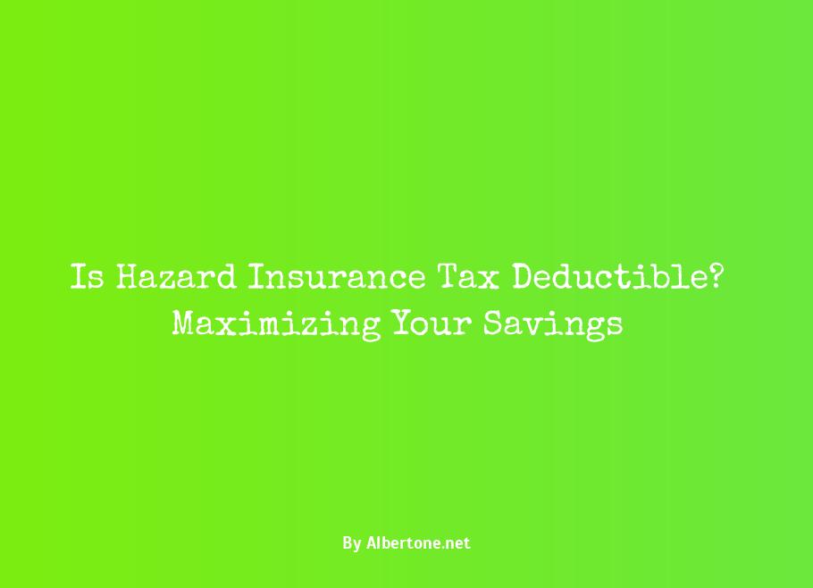 is hazard insurance tax deductible