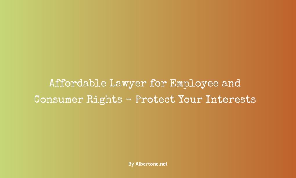 lawyer for employee and consumer rights