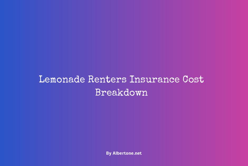 lemonade renters insurance cost