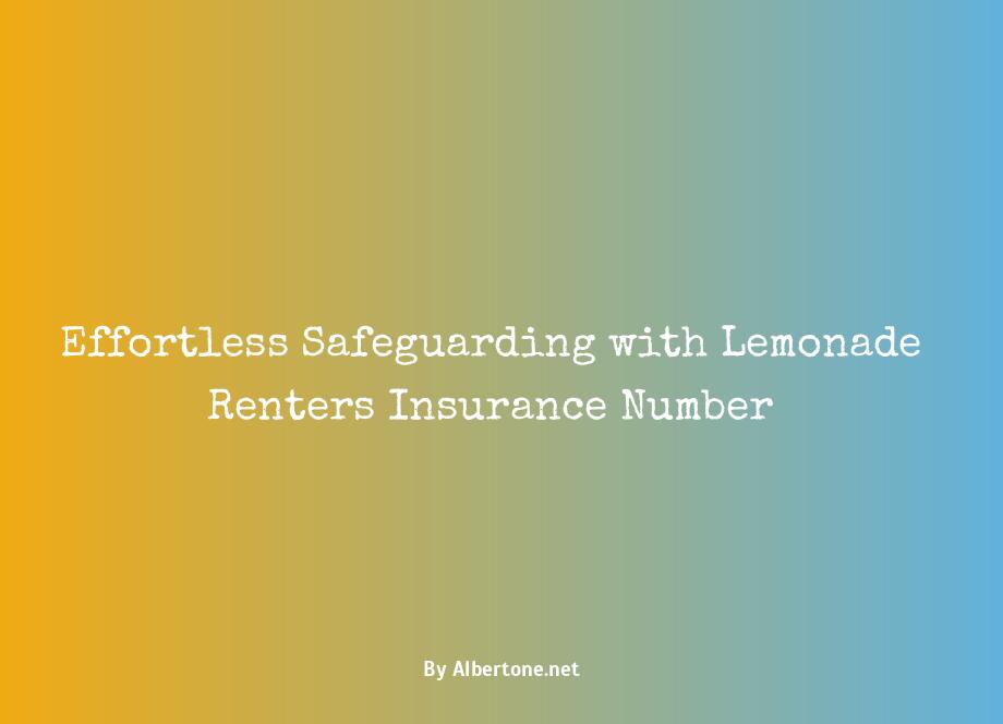 lemonade renters insurance number