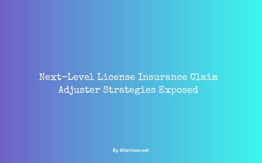 license insurance claim adjuster