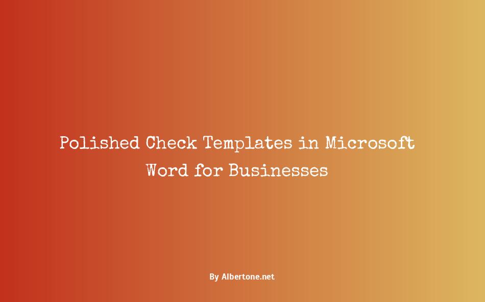 microsoft word business check template