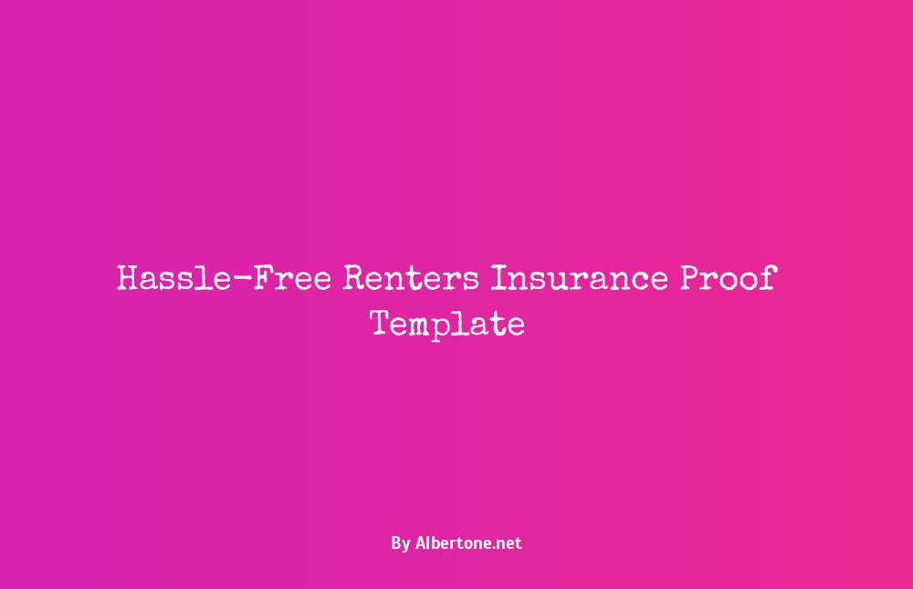 proof of renters insurance template