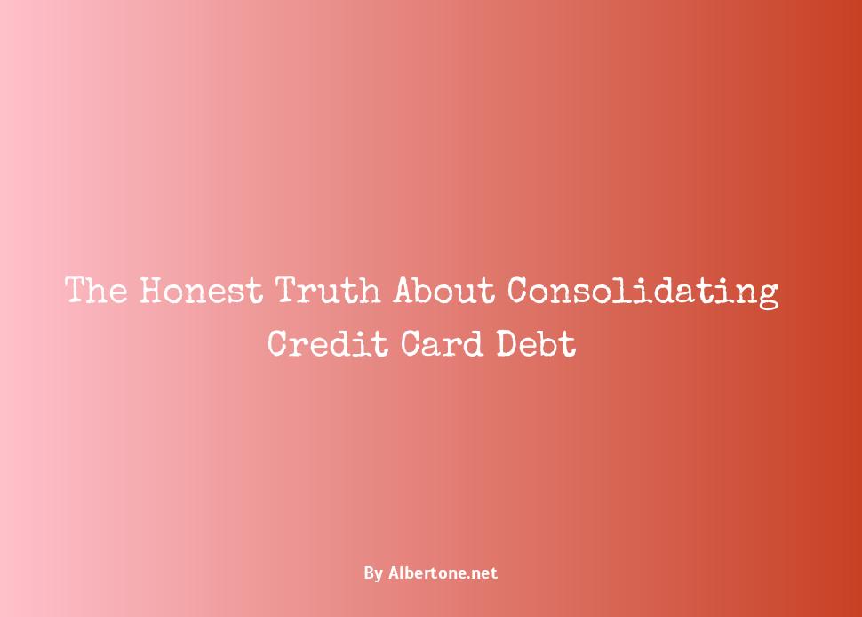 pros and cons of consolidating credit card debt