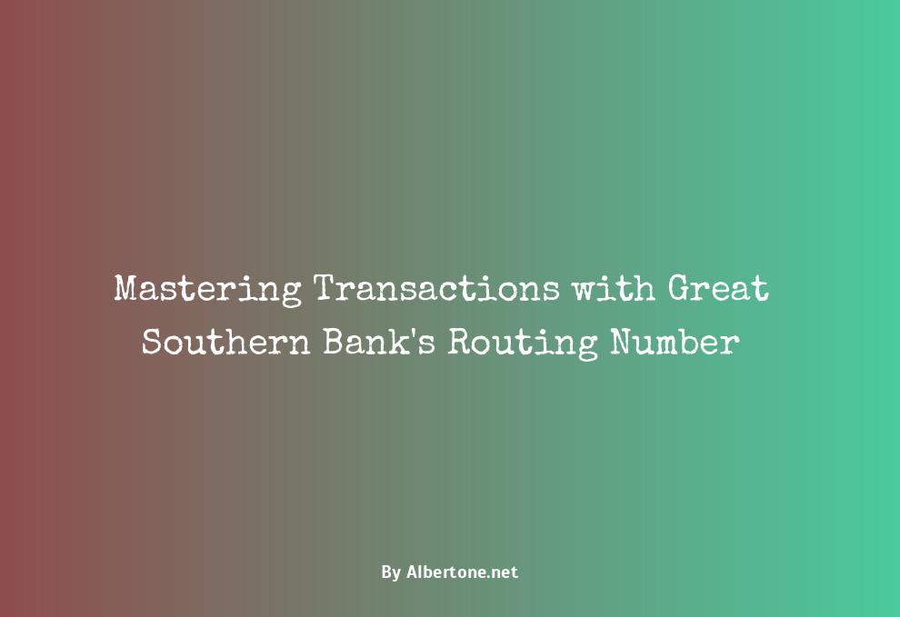 routing number for great southern bank