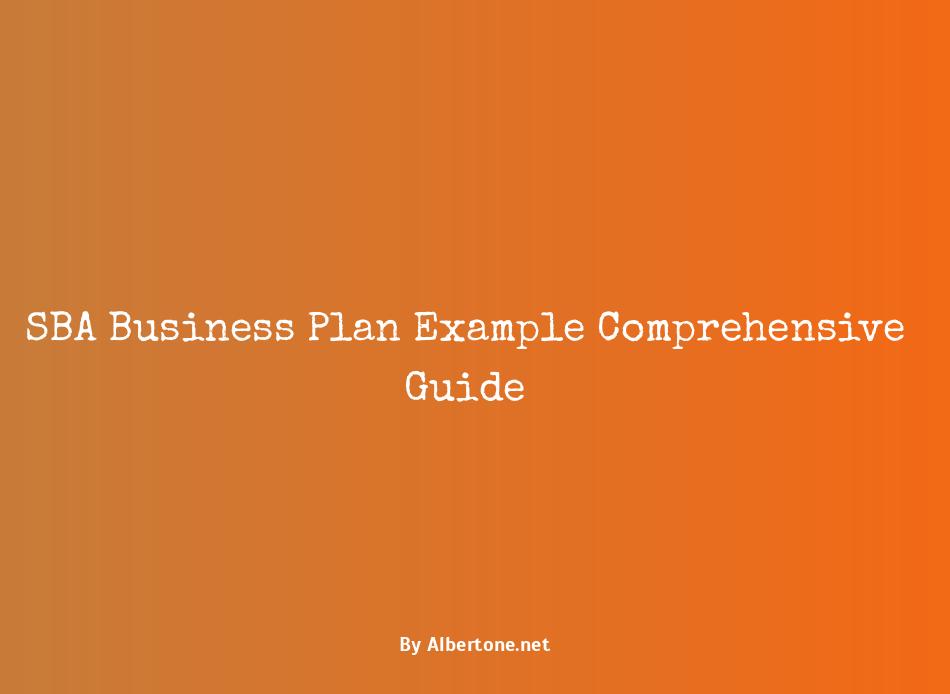 sba business plan example