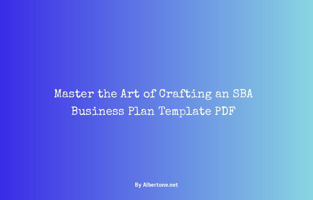 sba business plan template pdf