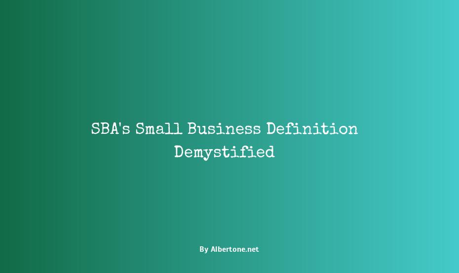 sba definition of a small business