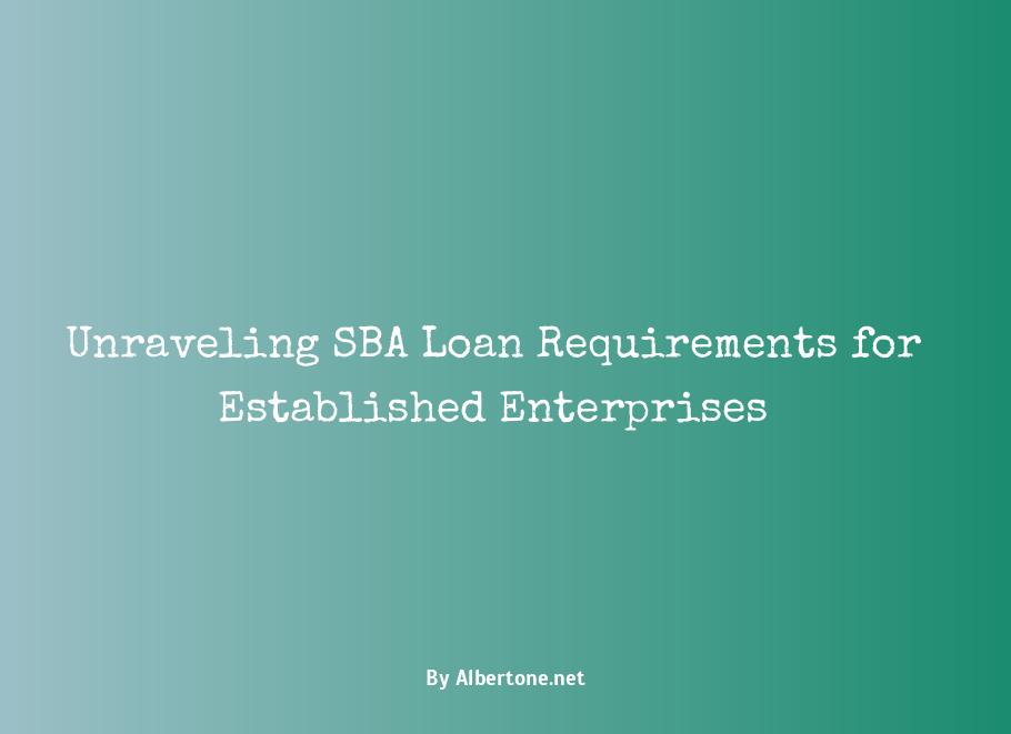 sba loan requirements for existing business