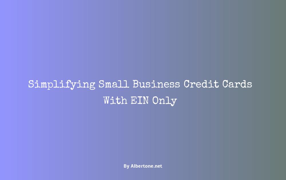 small business credit cards ein only