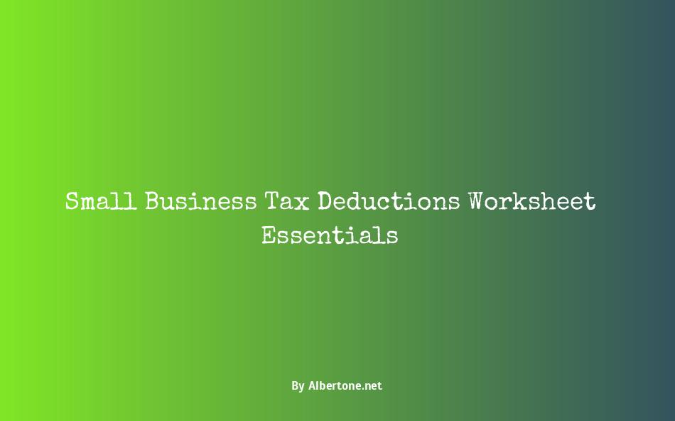 small business tax deductions worksheet