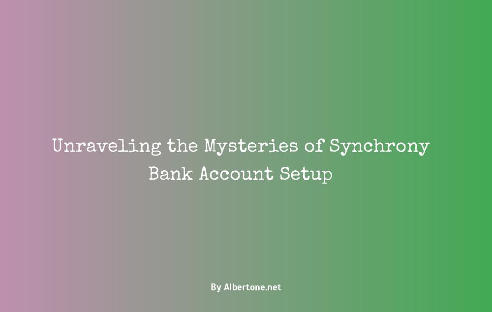 synchrony bank account setup