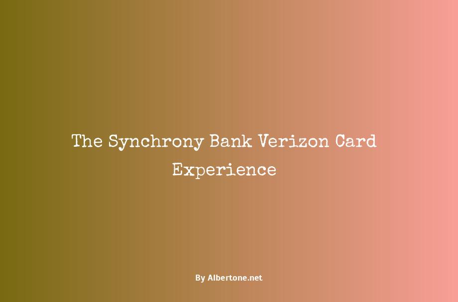 synchrony bank verizon card