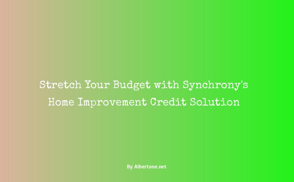 synchrony home improvement credit card