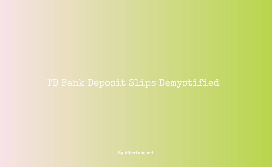 td bank deposit slip