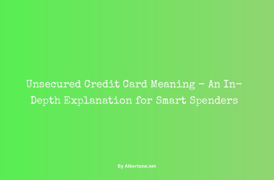 unsecured credit card meaning