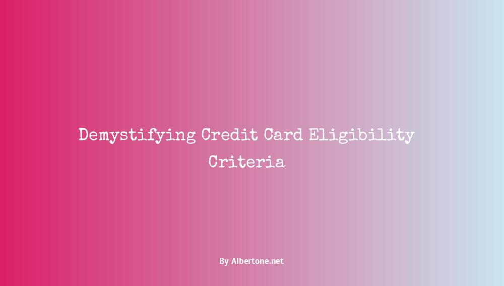 what are the requirements to get a credit card