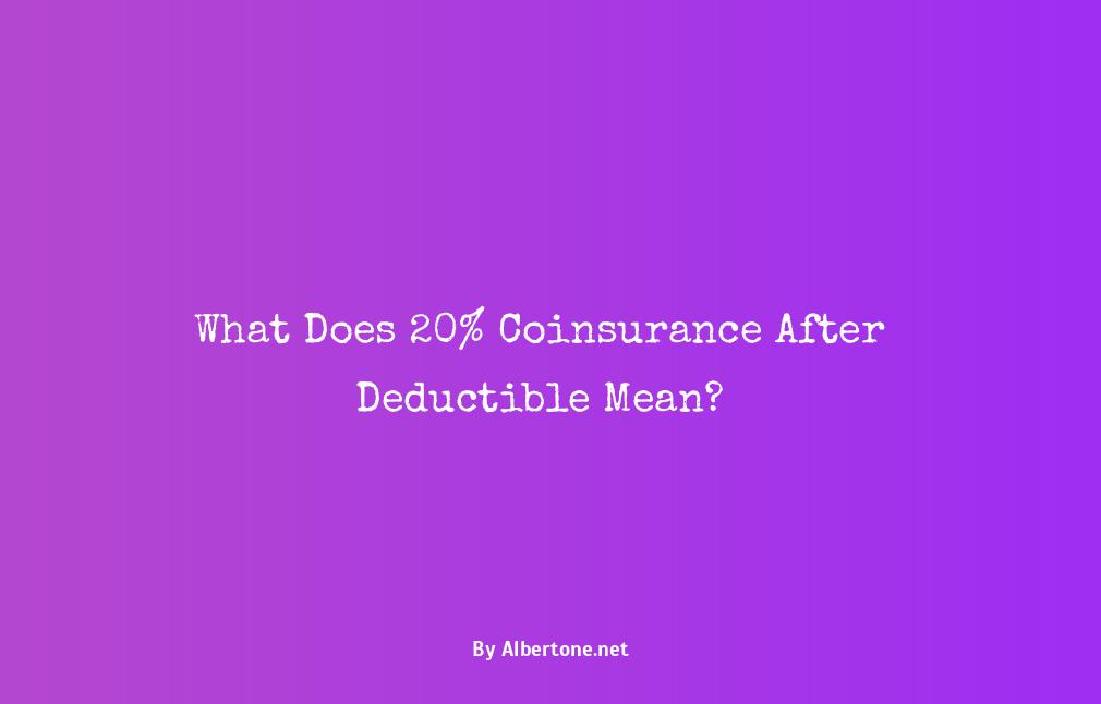 what does 20 coinsurance after deductible mean