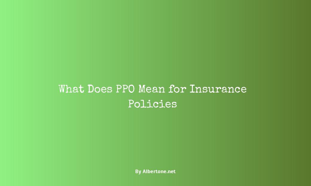 what does ppo mean for insurance