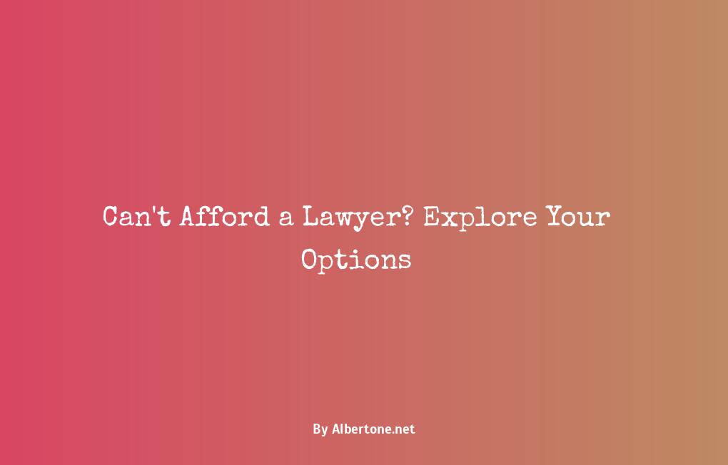 what happens if you can't afford a lawyer