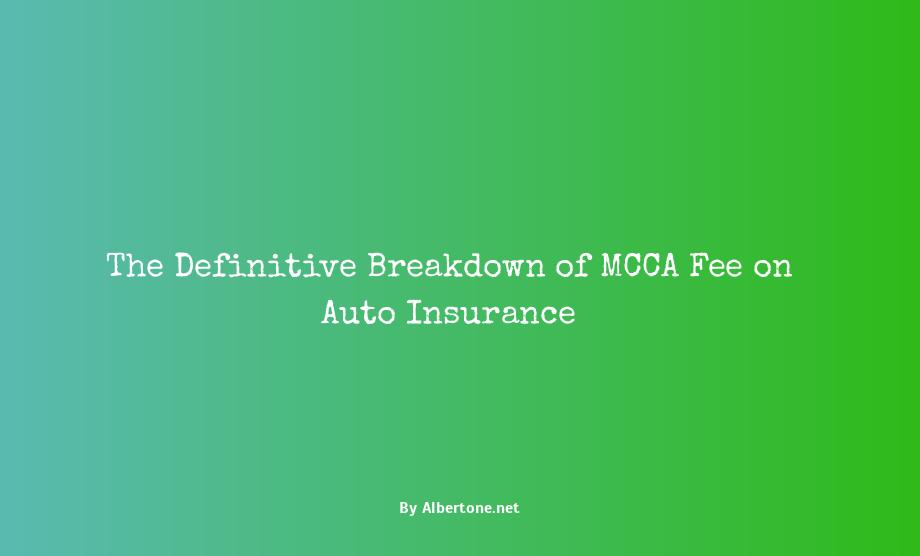 what is mcca fee on auto insurance