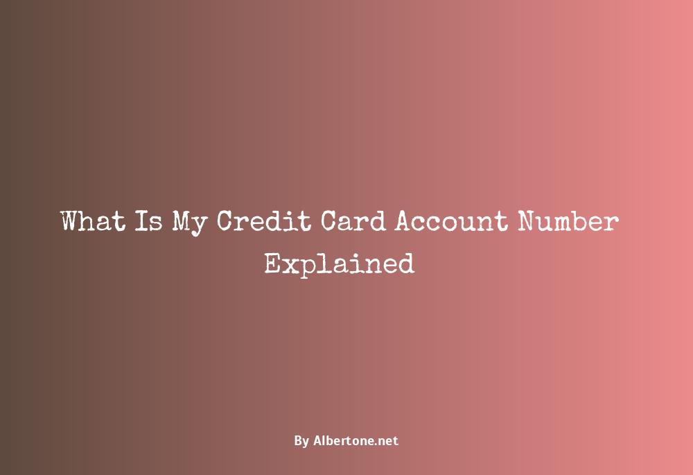 what is my credit card account number