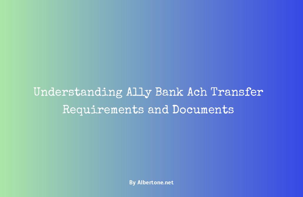 ach transfer ally bank