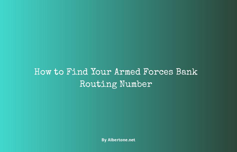 armed forces bank routing number