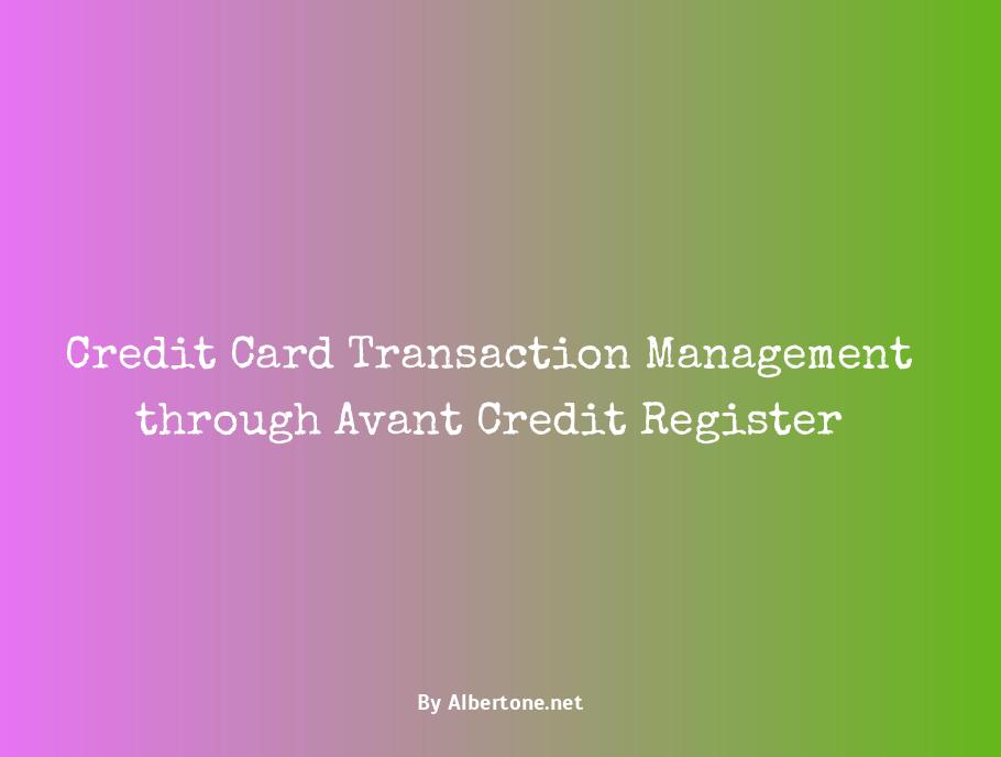 avant credit card register