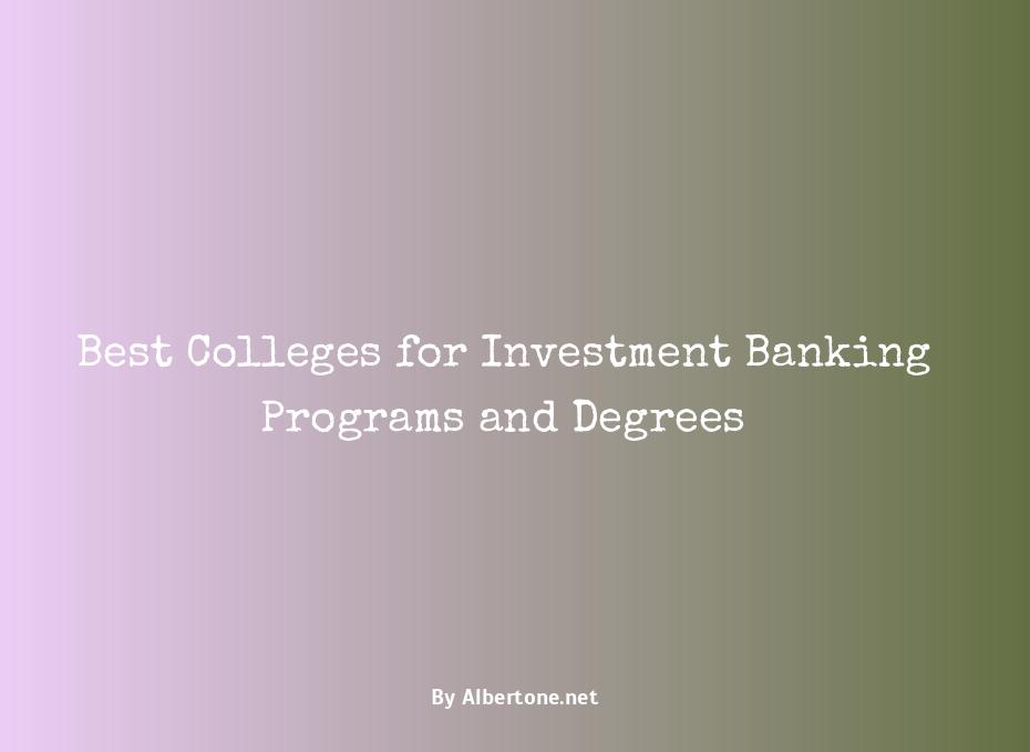 best colleges for investment banking