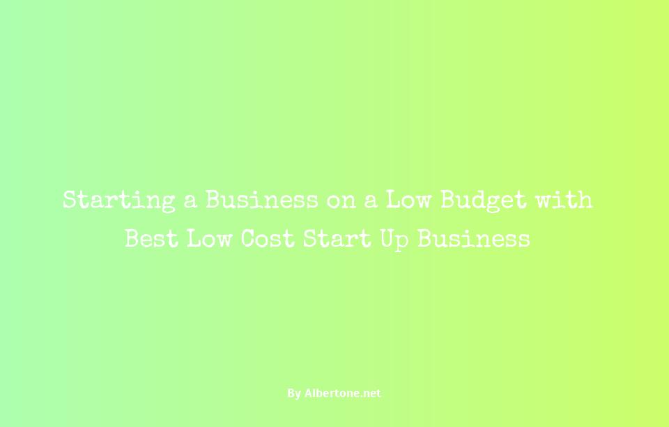 best low cost start up business