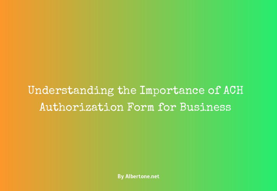 business ach authorization form