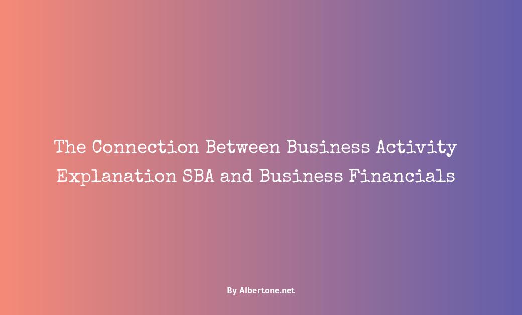 business activity explanation sba