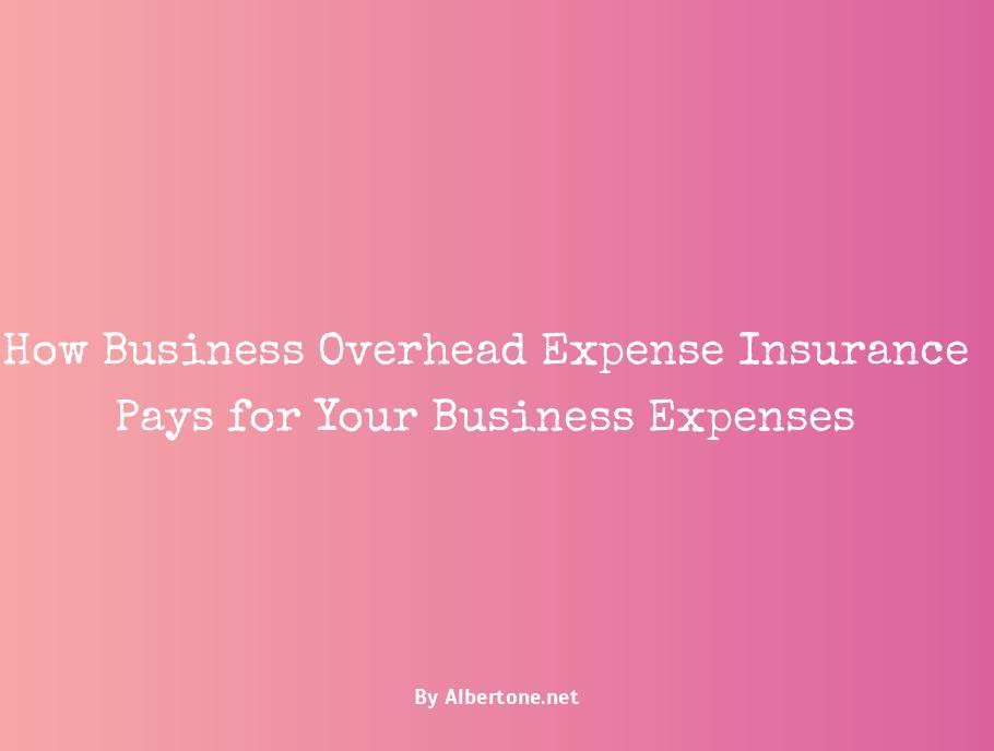 business overhead expense insurance pays for