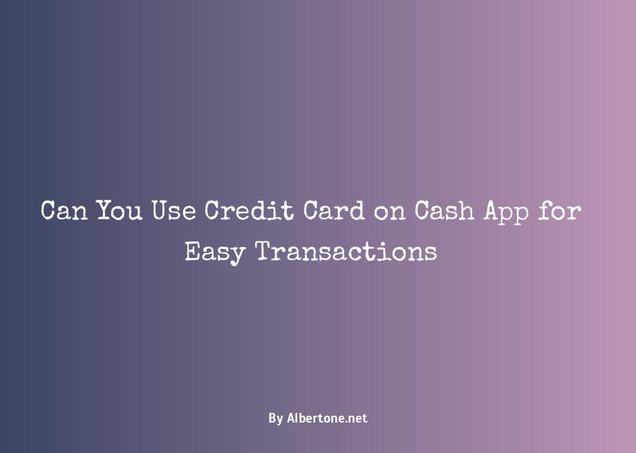 can you use credit card on cashapp