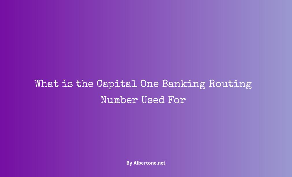 capital one banking routing number