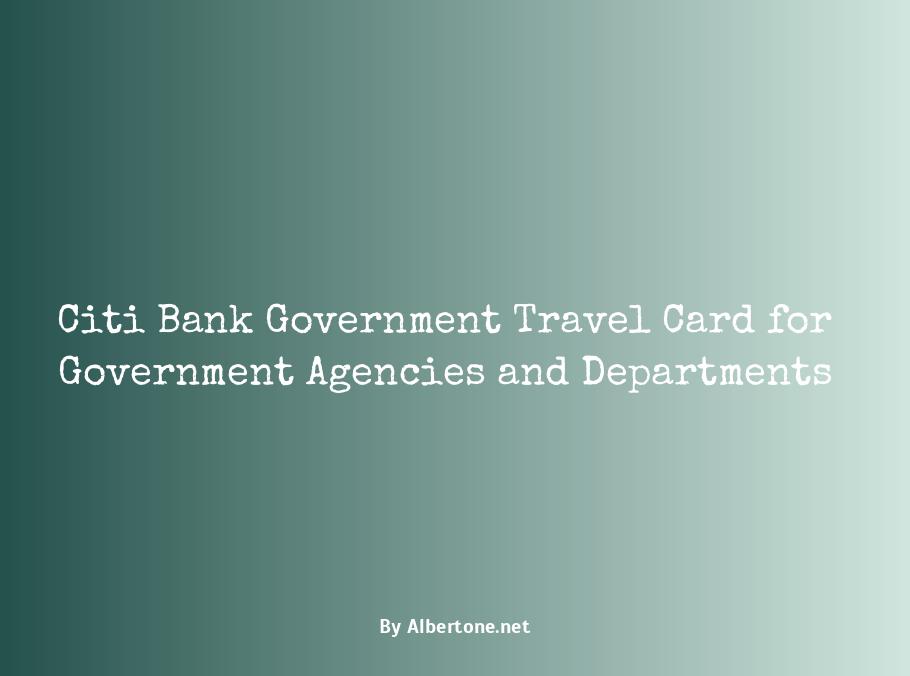 citi bank government travel card