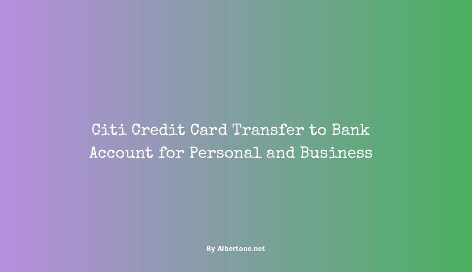 citi credit card transfer to bank account